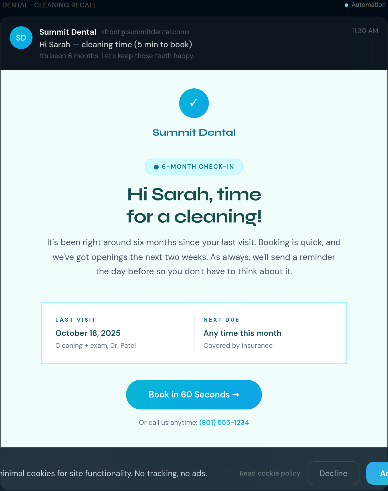 Cleaning Recall — Dental